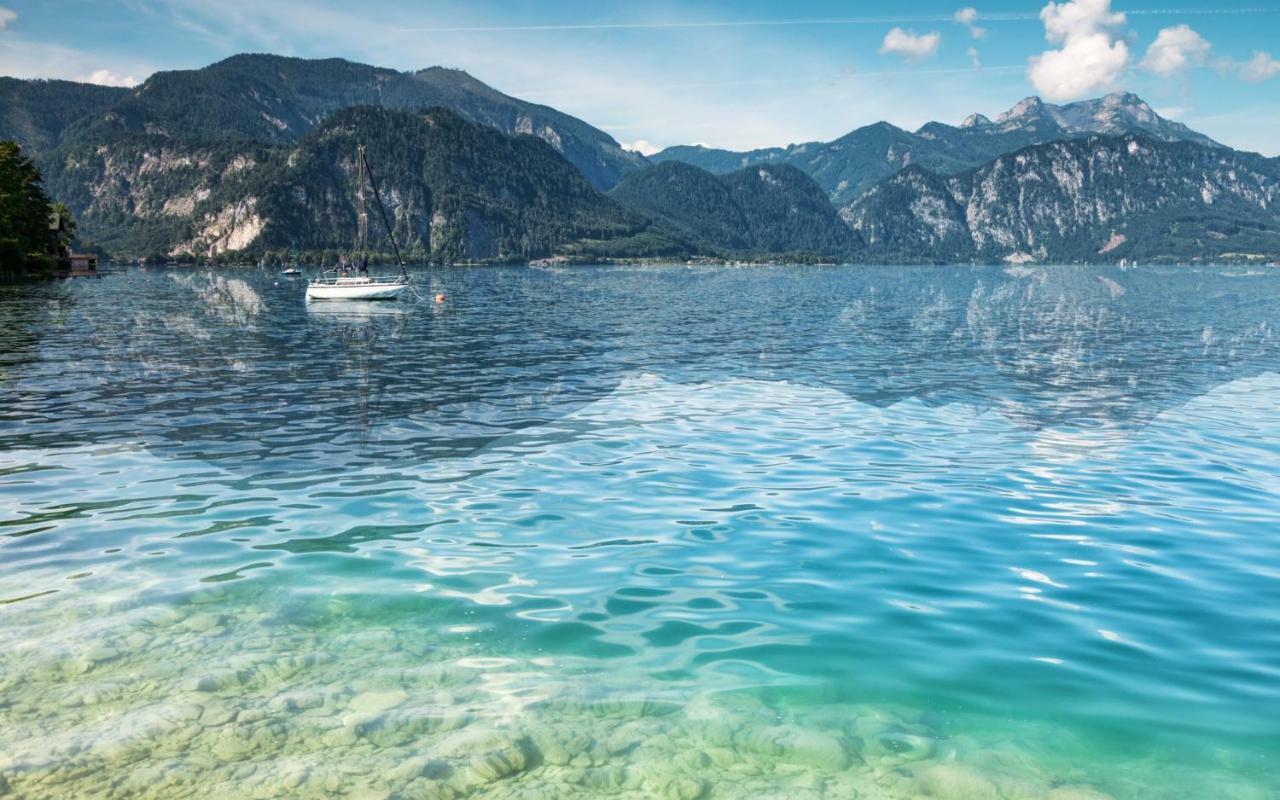 Fewo Atterseeperle - 80M2 Mit See- Und Gebirgsblick Steinbach am Attersee Ngoại thất bức ảnh